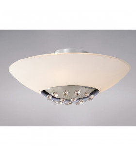 Clearance - Amada Flush Ceiling 6 Light G9 Polished Chrome/Opal White Glass-2