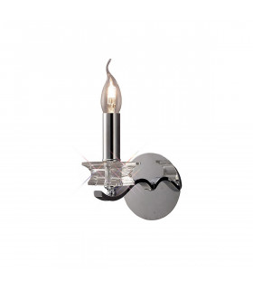 Clearance - Nydia Wall Lamp E14 Polished Chrome/Crystal-1