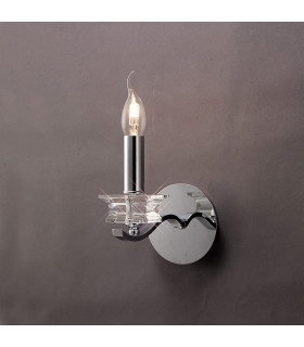 Clearance - Nydia Wall Lamp E14 Polished Chrome/Crystal-2