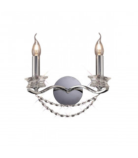 Clearance - Nydia Wall Lamp 2 Light E14 Polished Chrome/Crystal-1