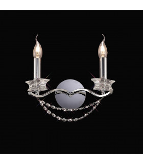 Clearance - Nydia Wall Lamp 2 Light E14 Polished Chrome/Crystal-2