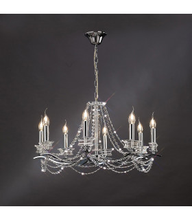 Clearance - Nydia Pendant 8 Light E14 Polished Chrome/Crystal-2