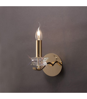 Clearance - Nydia Wall Lamp E14 French Gold/Crystal-2
