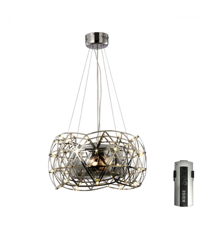 Clearance - Atria Pendant 3 Light E27 LEDs And Remote Control Stainless Steel-1