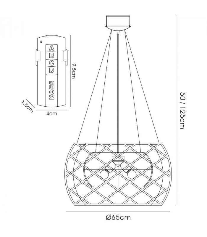 Clearance - Atria Pendant 3 Light E27 LEDs And Remote Control Stainless Steel-3