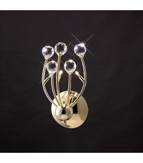 Clearance - Xeena Wall Lamp Switched 3 Light G4 French Gold/Crystal NOT LED/CFL Compatible-2