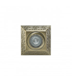 Clearance - Aspen Vintage Design Downlight Square GU10 Antique Brass Cut Out: 60mm-1