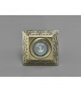 Clearance - Aspen Vintage Design Downlight Square GU10 Antique Brass Cut Out: 60mm-2