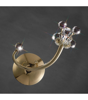 Clearance - Octavia Wall Lamp Switched G4 Left Facing French Gold/Crystal NOT LED/CFL Compatible-2