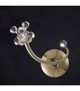 Clearance - Octavia Wall Lamp Switched G4 Right Facing French Gold/Crystal NOT LED/CFL Compatible-2