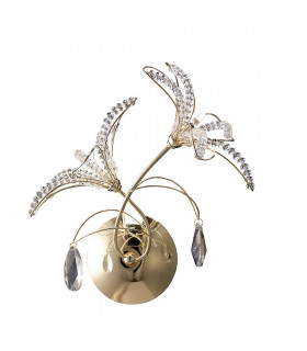 Clearance - Kenzo Wall Lamp Switched 2 Light G4 French Gold/Crystal NOT LED/CFL Compatible-1