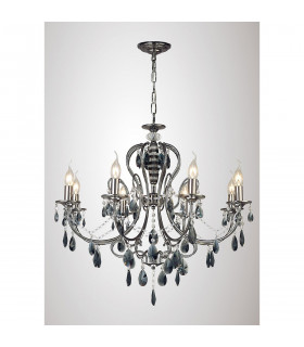 Clearance - Luna Crystal Ceiling 8 Light E14 Black Chrome/Crystal-2