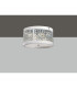 Clearance - Celsa Flush Ceiling 3 Light E14 Polished Chrome/White Faux Leather/Crystal-2