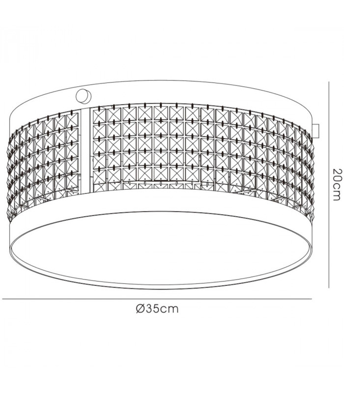 Clearance - Celsa Flush Ceiling 3 Light E14 Polished Chrome/White Faux Leather/Crystal-4