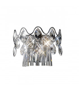 Clearance - Kenzie Wall Lamp Switched 3 Light G4 Polished Chrome/Crystal NOT LED/CFL Compatible-1