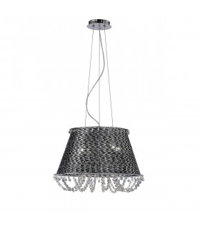 Clearance - Lanzo Pendant 4 Light E14 Black Chrome/Crystal-1