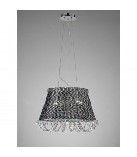 Clearance - Lanzo Pendant 4 Light E14 Black Chrome/Crystal-2