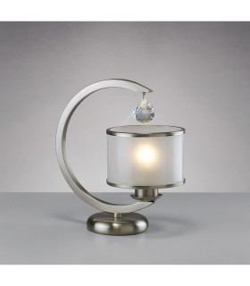 Clearance - Lincoln Table Lamp E27 Satin Nickel/Glass/Crystal-2