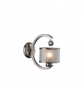 Clearance - Lincoln Wall Lamp E27 Satin Nickel/Glass/Crystal-1