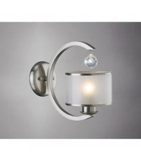 Clearance - Lincoln Wall Lamp E27 Satin Nickel/Glass/Crystal-2