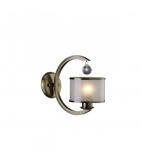 Clearance - Lincoln Wall Lamp E27 Antique Brass/Glass/Crystal-1