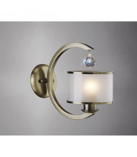 Clearance - Lincoln Wall Lamp E27 Antique Brass/Glass/Crystal-2