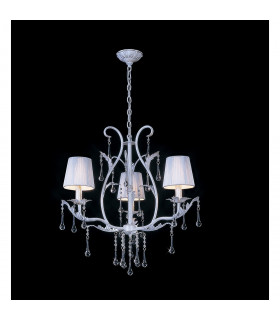 Clearance - Flur Pendant Round 3 Light E14 White French Gold-2