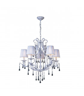 Clearance - Flur Pendant Round 5 Light E14 White French Gold-1