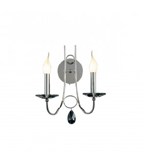Clearance - Danya Wall Lamp 2 Light E14 Polished Chrome/Crystal-1