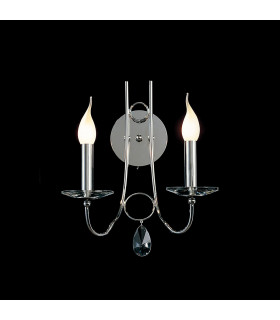 Clearance - Danya Wall Lamp 2 Light E14 Polished Chrome/Crystal-2