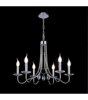 Clearance - Danya Pendant Round 6 Light E14 Polished Chrome/Crystal-2