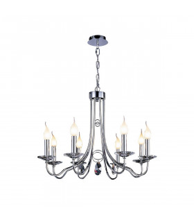 Clearance - Danya Pendant Round 8 Light E14 Polished Chrome/Crystal-1