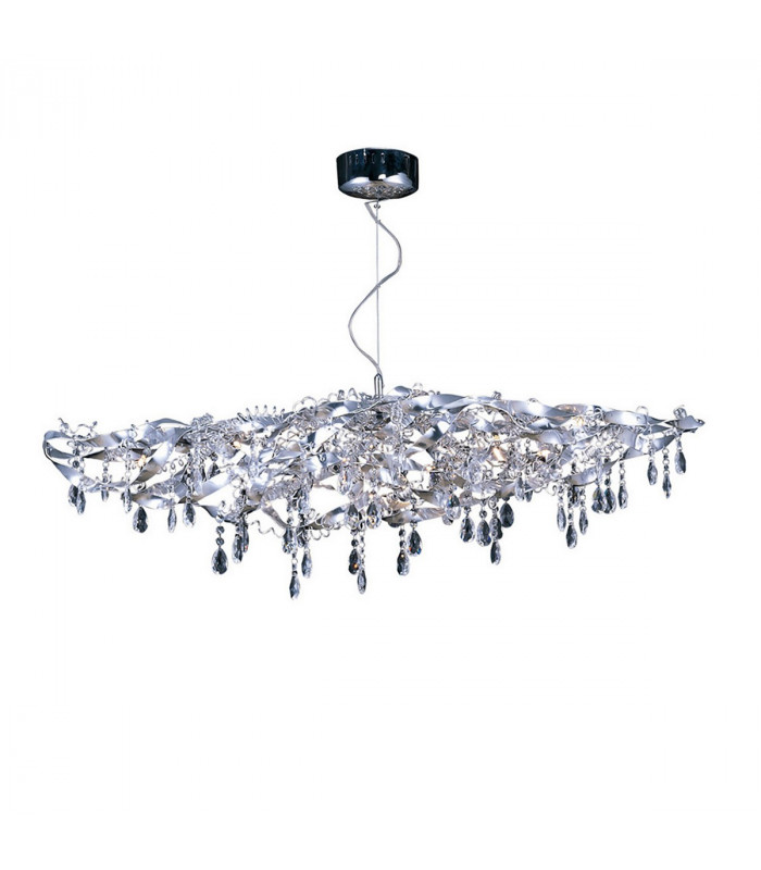 Clearance - Fusion Pendant Linear 10 Light G4 Polished Chrome/Crystal NOT LED/CFL Compatible-1