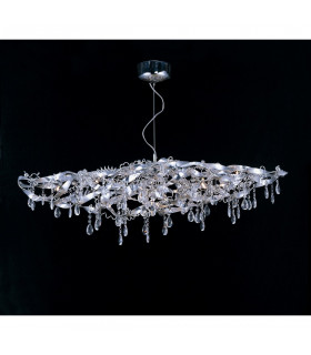 Clearance - Fusion Pendant Linear 10 Light G4 Polished Chrome/Crystal NOT LED/CFL Compatible-2