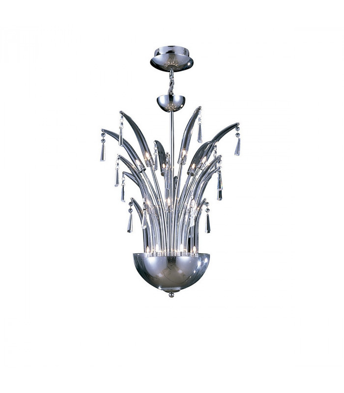 Clearance - Jasper Pendant Round 18 Light G4 Polished Chrome/Crystal NOT LED/CFL Compatible-1