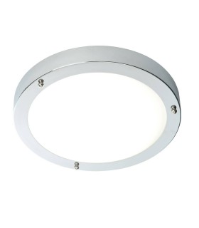 LED Bathroom Flush Ceiling Light Chrome, Frosted Glass IP44 - 1