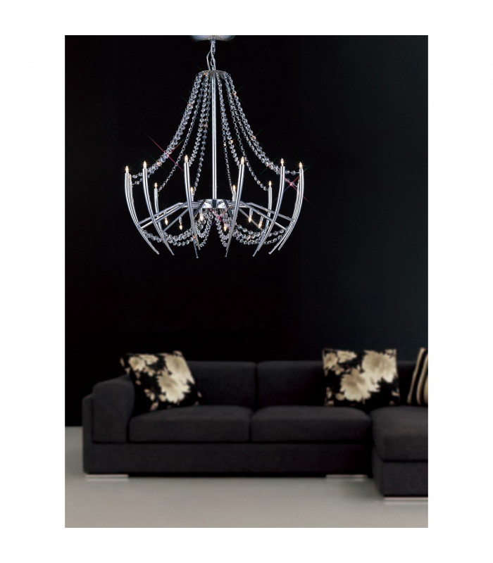 Clearance - Zest Pendant Round 18 Light G4 Polished Chrome/Crystal NOT LED/CFL Compatible-3