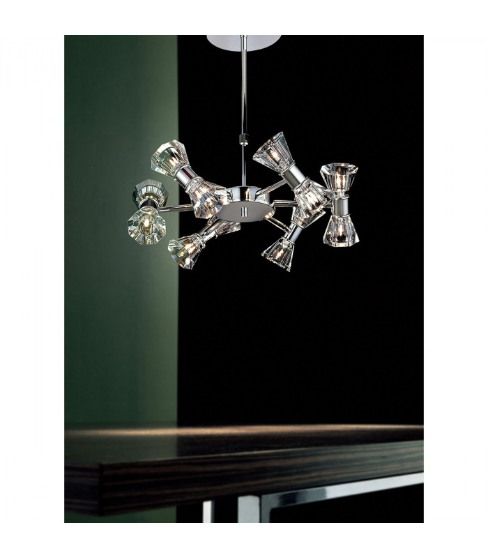 Clearance - Elisa Pendant Round 12 Light G4 Polished Chrome NOT LED/CFL Compatible-3