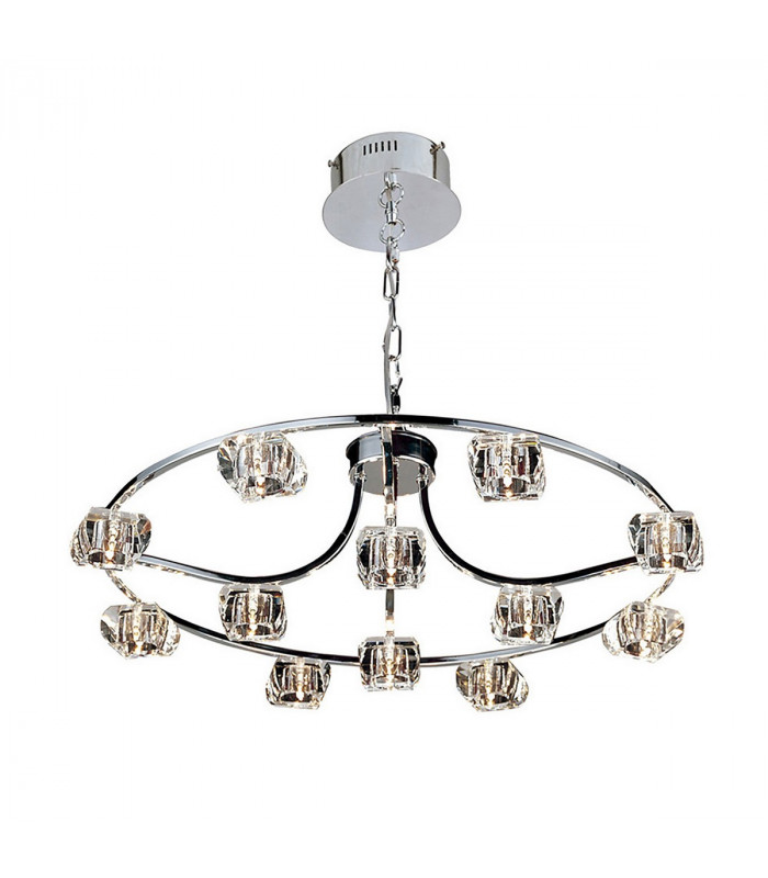 Clearance - Polana Pendant Round 12 Light G4 Polished Chrome NOT LED/CFL Compatible-1