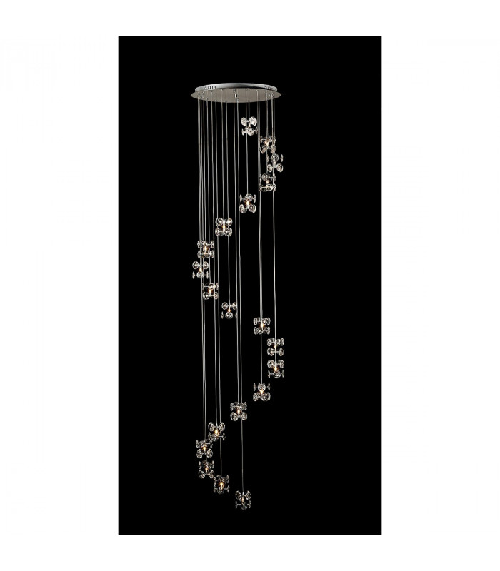 Clearance - Nico Pendant 20 Light G4 Polished Chrome/Crystal-2
