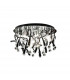 Clearance - Class Flush Ceiling Round 20 Light G4 Polished Chrome/Black Glass/Crystal-1