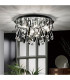 Clearance - Class Flush Ceiling Round 20 Light G4 Polished Chrome/Black Glass/Crystal-2