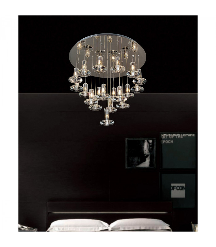 Clearance - Troy Pendant Round 13 Light G4 Polished Chrome/Crystal NOT LED/CFL Compatible-3
