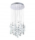 Clearance - Class Pendant Round 10 Light G4 Polished Chrome/White Glass/Crystal NOT LED/CFL Compatible-1