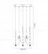 Clearance - Class Pendant Round 10 Light G4 Polished Chrome/White Glass/Crystal NOT LED/CFL Compatible-5