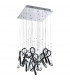 Clearance - Class Pendant Square 10 Light G4 Polished Chrome/Black Glass/Crystal NOT LED/CFL Compatible-1