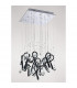 Clearance - Class Pendant Square 10 Light G4 Polished Chrome/Black Glass/Crystal NOT LED/CFL Compatible-2