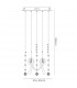 Clearance - Class Pendant Square 10 Light G4 Polished Chrome/Black Glass/Crystal NOT LED/CFL Compatible-4