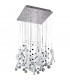 Clearance - Class Pendant Square 10 Light G4 Polished Chrome/White Glass/Crystal NOT LED/CFL Compatible-1
