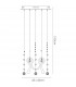 Clearance - Class Pendant Square 10 Light G4 Polished Chrome/White Glass/Crystal NOT LED/CFL Compatible-6